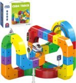 Anubhav Janni Electric Train Track Set for Kids 3D Magic Flexible Race Gravity Defying Building Blocks Modular Educational Toy Boys Girls DIY Cube Rail 51 Pcs Multicolour Ages 3+ Loop(pack of 1)