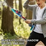 Anubhav Janni Dual Axe Blade with Mist Spray One Button Switching 7Color Change LED Light up Blades Battle Transforming Science Fiction Toy Vibration Sound Effect Gift Sword Smoke Spark(Pack of 1) - Image 7
