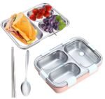 Anubhav Janni Stainless Steel Lunch Box with Compartments Leakproof Bento for Office School Food Grade Tiffin Soup Bowl Spoon Chopsticks Leakage Proof 4 and Utensils(Multicolour)(pack of 1) - Image 4