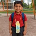 Anubhav Janni Steel Indus Insulated500 ml Water Bottle with Straw for Kids Leak Proof Flip Top Sipper Lid School Picnic Easy to Carry Belt Cream Stainless Insulated Flask 500ml Doubl(pack of 1) - Image 5