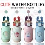Anubhav Janni Kids Water Bottle Stainless Steel Bottle for Kids Hot and Cold 530 ML Cute with Straw Leather Cover Strap ML(pack of 1) - Image 6