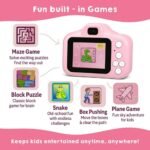 Anubhav Janni Kids Digital Camera with 2 Inch Color Display Built in Games Rechargeable Battery Pink Educational Toy Maze Game Block Puzzle Snake Box Pushing 3.0MP 1080p Video Photos(Pack of 1) - Image 3