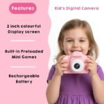 Anubhav Janni Kids Digital Camera with 2 Inch Color Display Built in Games Rechargeable Battery Pink Educational Toy Maze Game Block Puzzle Snake Box Pushing 3.0MP 1080p Video Photos(Pack of 1) - Image 5