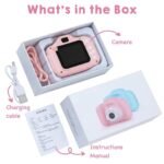 Anubhav Janni Kids Digital Camera with 2 Inch Color Display Built in Games Rechargeable Battery Pink Educational Toy Maze Game Block Puzzle Snake Box Pushing 3.0MP 1080p Video Photos(Pack of 1) - Image 4