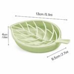 Anubhav Janni Leaf Shop Dish Soap Dish Leaf Shaped Shower Holder With Draining Tray Fashionable Kitchen Double Layer Shape Drain Tray Removable Raised Rack Bathroom Kitchen (Set Of 3 Pcs) - Image 2