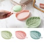 Anubhav Janni Leaf Shop Dish Soap Dish Leaf Shaped Shower Holder With Draining Tray Fashionable Kitchen Double Layer Shape Drain Tray Removable Raised Rack Bathroom Kitchen (Set Of 3 Pcs) - Image 3