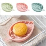 Anubhav Janni Leaf Shop Dish Soap Dish Leaf Shaped Shower Holder With Draining Tray Fashionable Kitchen Double Layer Shape Drain Tray Removable Raised Rack Bathroom Kitchen (Set Of 3 Pcs) - Image 5