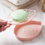 Anubhav Janni Leaf Shop Dish Soap Dish Leaf Shaped Shower Holder With Draining Tray Fashionable Kitchen Double Layer Shape Drain Tray Removable Raised Rack Bathroom Kitchen (Set Of 3 Pcs) - Image 7