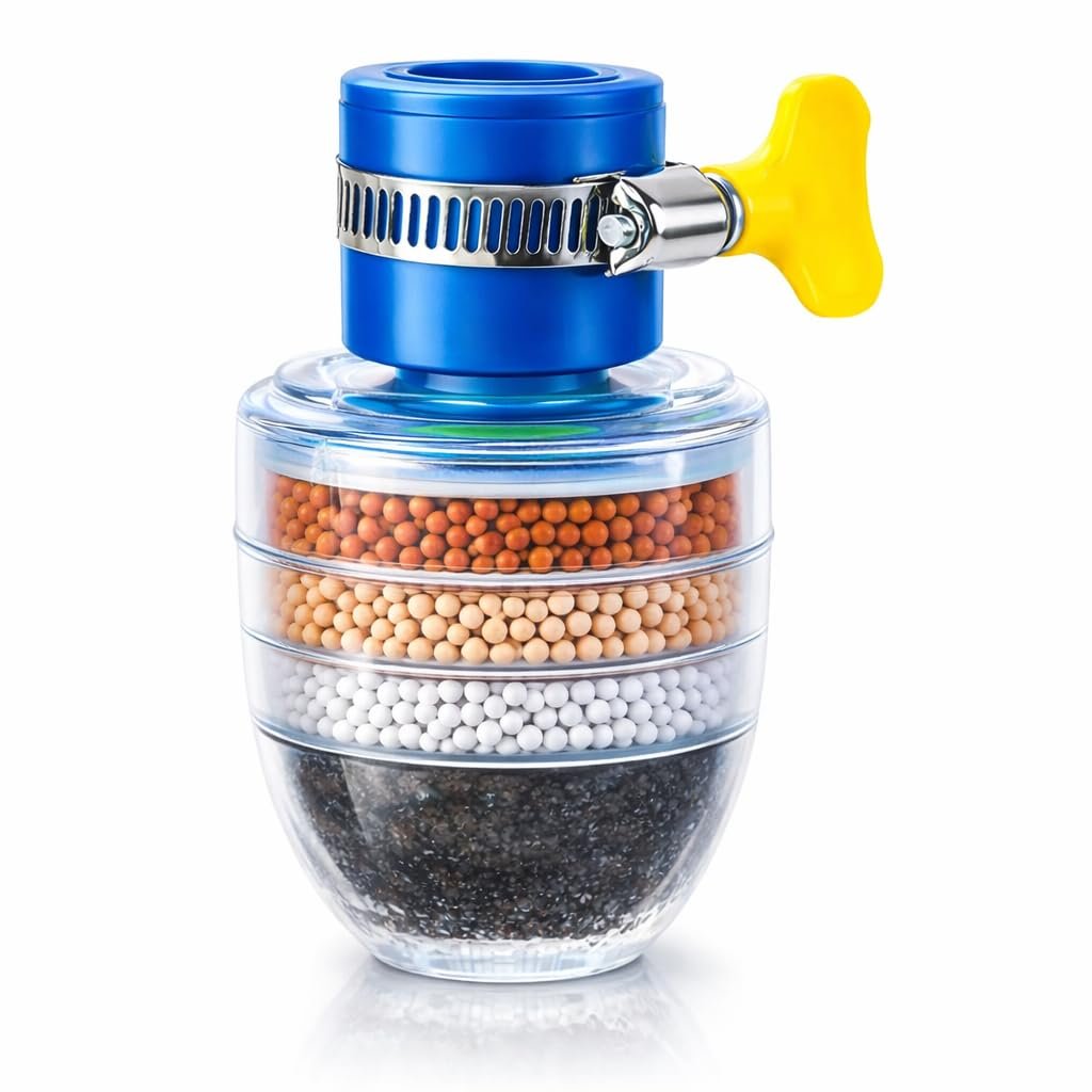 Anubhav Janni Water Filter And Purifier Faucet Tap Multilayer Activated Carbon Universal Interface Chlorine Dust Remover Kitchen Sink Wash Basin Cartridge Filters Home Bathroom (Pack Of 1 Pcs) Anubhav Janni Water Filter And Purifier Faucet Tap Multilayer Activated Carbon Universal Interface Chlorine Dust Remover Kitchen Sink Wash Basin Cartridge Filters Home Bathroom (Pack Of 1 Pcs) - Image 1