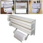 Anubhav Janni Tripple Paper Dispenser Kitchen Triple Holder Wrap Center Holds Silver Foil Plastic Wrap Towels Roll Foil Cling Film Tissue Wall Mounted Stand Foil Cling Stand (Pack Of 1 Pcs) - Image 7
