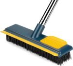 Anubhav Janni 2 In 1 Floor Scrub Brush With Comb with Squeegee Teetch Srubber Long Handle Cleaning Brushes Bathroom Tile Grout Kitchen Grout Tile Bathroom Shower Patio Kitchen (Pack Of 1 Pcs)