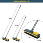 Anubhav Janni 2 In 1 Floor Scrub Brush With Comb with Squeegee Teetch Srubber Long Handle Cleaning Brushes Bathroom Tile Grout Kitchen Grout Tile Bathroom Shower Patio Kitchen (Pack Of 1 Pcs) - Image 3