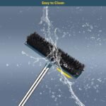 Anubhav Janni 2 In 1 Floor Scrub Brush With Comb with Squeegee Teetch Srubber Long Handle Cleaning Brushes Bathroom Tile Grout Kitchen Grout Tile Bathroom Shower Patio Kitchen (Pack Of 1 Pcs) - Image 4