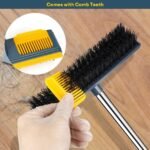 Anubhav Janni 2 In 1 Floor Scrub Brush With Comb with Squeegee Teetch Srubber Long Handle Cleaning Brushes Bathroom Tile Grout Kitchen Grout Tile Bathroom Shower Patio Kitchen (Pack Of 1 Pcs) - Image 6