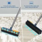 Anubhav Janni 2 In 1 Floor Scrub Brush With Comb with Squeegee Teetch Srubber Long Handle Cleaning Brushes Bathroom Tile Grout Kitchen Grout Tile Bathroom Shower Patio Kitchen (Pack Of 1 Pcs) - Image 8