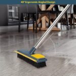 Anubhav Janni 2 In 1 Floor Scrub Brush With Comb with Squeegee Teetch Srubber Long Handle Cleaning Brushes Bathroom Tile Grout Kitchen Grout Tile Bathroom Shower Patio Kitchen (Pack Of 1 Pcs) - Image 9