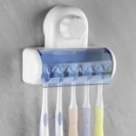Anubhav Janni Toothbrush Holder Self Adhesive Toothbrush Holder With Cover For Bathroom Wall Mounted Organizer Rack Shower Dorm Cabinet  Self Adhesive Plastic (Pack Of 1 Pcs)