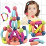 Anubhav Janni Magnetic Stick Building Block Sticks Blocks Kids Toys Boys Educational Stem Learning Magnet Balls Game Set Girls Jumbo Size Girls Magnetic Multicolor (Pack Of 1 Pcs , Set Of 32) - Image 2