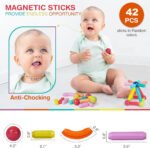 Anubhav Janni Magnetic Stick Building Block Sticks Blocks Kids Toys Boys Educational Stem Learning Magnet Balls Game Set Girls Jumbo Size Girls Magnetic Multicolor (Pack Of 1 Pcs , Set Of 42) - Image 2
