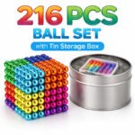Anubhav Janni Magnetic Ball Balls New Trending Toys For Kids Educational Learning Cube With Metal Storage Tin Rainbow Color Pen Fidget Cool Gadget Toy (Pack Of 1 Pcs , Set 216) - Image 2