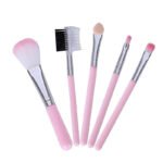 Anubhav Janni Makeup Brush Set For Face And Eye Soft Bristles Cosmetic Brushes Kit Foundation Powder Blush Eyeshadow Portable Tools Bristle Pink For Women Girls Professional (Pack Of 1 Pcs , 5) - Image 2