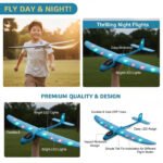 Anubhav Janni Led Light Foam Plane With LED Light Dual Flight Mode Glider Large Throwing Children's Kids Airplane Toy Glider Flying Launcher Aircraft Outdoor Gift Boys Girls (Pack Of 1 Pcs) - Image 3