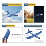 Anubhav Janni Led Light Foam Plane With LED Light Dual Flight Mode Glider Large Throwing Children's Kids Airplane Toy Glider Flying Launcher Aircraft Outdoor Gift Boys Girls (Pack Of 1 Pcs) - Image 4