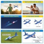 Anubhav Janni Led Light Foam Plane With LED Light Dual Flight Mode Glider Large Throwing Children's Kids Airplane Toy Glider Flying Launcher Aircraft Outdoor Gift Boys Girls (Pack Of 1 Pcs) - Image 5