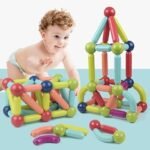 Anubhav Janni Magnetic Stick Building Block Sticks Blocks Kids Toys Boys Educational Stem Learning Magnet Balls Game Set Girls Jumbo Size Girls Magnetic Multicolor (Pack Of 1 Pcs , Set Of 32) - Image 5