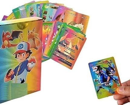ZEKWON Pokemon Cards Pack 50 Pcs Playing Card Game for Kid All Rare Series V Max GX High HP Collection 10 Gold 10 Silver 10 Black 10 Rainbow 10 Rose Gold…