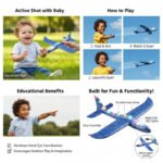 Anubhav Janni Led Light Foam Plane With LED Light Dual Flight Mode Glider Large Throwing Children's Kids Airplane Toy Glider Flying Launcher Aircraft Outdoor Gift Boys Girls (Pack Of 1 Pcs) - Image 6