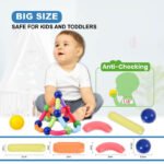 Anubhav Janni Magnetic Stick Building Block Sticks Blocks Kids Toys Boys Educational Stem Learning Magnet Balls Game Set Girls Jumbo Size Girls Magnetic Multicolor (Pack Of 1 Pcs , Set Of 64) - Image 7