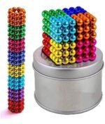 Magnetic Balls New Trending 216 Pcs Ball Toys for Kids - Educational Learning - New Trending 6x6 Cube with 6 Colors 5mm Balls with Metal Storage Tin (5mm Size) (1) (Pack of 1)