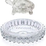 Anubhav Janni Turtle Crystal Glass Tortoise With Plate For Feng Shui And Vastu Lucky Home Showpiece Gift Clear Tray Good Luck Money Turtoise Best Career Pond Pot (Pack Of 1 Pcs)