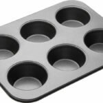 Anubhav Janni 6 Slot Muffins Tray Cup Cake Mould For Baking Muffin With Mould Bread Tart Making Set Combo Decoration Tools Can be Used Cooker Cavities Bakeware Cupcake Baking (Pack Of 1 Pcs)