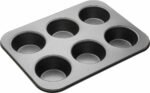 Anubhav Janni 6 Slot Muffins Tray Cup Cake Mould For Baking Muffin With Mould Bread Tart Making Set Combo Decoration Tools Can be Used Cooker Cavities Bakeware Cupcake Baking (Pack Of 1 Pcs)