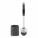 Anubhav Janni Toilet Brush With Liquid Dispenser Built in Cleaning Sanitizing Integrated Storage Deep Durable Bristles Wall Mounted Slim Stand High Bathroom Kitchen Home Washroom (Pack Of 1 Pcs)