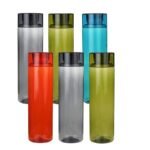 Anubhav Janni Round Water Bottle H2o BPA Free Plastic Bottle Leak Proof Firm Grip 100% Food Grade Bottles For Home Office Freezer Fridge Set Sports School Travelling Gym Yoga (Pack Of 1 Pcs)