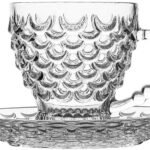 Anubhav Janni Pineapple Tea Cup And Saucer Crystal Clear Fancy Bubble Design Chocolate Coffee Tea Home Hot Cold Drinks Beverages Pattern With Saucers  Glass (Set Of 6 Pcs)