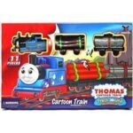 Anubhav Janni Thomas Cartoon Train Toys For Kids With Track Big Size Battery Operated Model Choo Toy Emits Real Sound Set Kids Battery Powered Pieces Include Coal Wagon (Pack Of 1 Pcs)