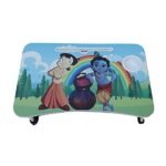 Anubhav Janni Bheem Krishna Laptop Table Printed Cartoon Wooden Study Desk Kids Foldable Portable Bed Large Activity Non Slip Legs Multipurpose Breakfast Tray Picnic Office Home (Pack Of 1 Pcs)