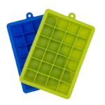 Anubhav Janni Silicone Ice Tray Square Blue Flexible BPA Free Cube Mold Easy Release Reusable Freezer Cubes Whiskey Juice Cocktails Pop Out Stackable Molds Chocolate Candy Makes (Pack Of 1 Pcs)