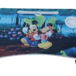 Anubhav Janni Mickey Mouse And Minnie Mouse Laptop Table Printed Carton Foldable Study Wooden Writing Desk Bed Sofa Floor Students Home Office Work Table Blue Laptop Table (Pack Of 1 Pcs)