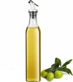 Anubhav Janni Oil Port 500ml Clear Glass Bottle With Silicon Funnel Leak Proof Vinegar Cruet Dispenser Leak Proof Bottle For Kitchen Pourer Container Cooking (Pack Of 1 Pcs)