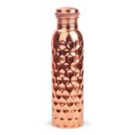 Anubhav Janni Diamond Cooper Bottle Copper Water Bottle 100% Pure Ayurvedic BPA free Leak Proof  Flask Kitchen Accessory Fancy Diamond Bottles All Age Office Gym Travel Handmade (Pack Of 1 Pcs)