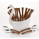 Anubhav Janni Duck Cutlery Set Kitchenware Trendy Green Stainless Steel Storage Box Spoon Set Spoon Stand For Kitchen And Dining Antic Dining Plastic Set Dessert Spoons (Pack Of 1 Pcs , 24)