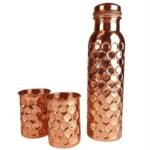Anubhav Janni Diamond Copper Bottle With Glass The With Is A Sophisticated And Stylish Solution Those Seeking Healthy Way To Hydrate This Bottle Offers Numerous Health Benefits (Pack Of 1 Pcs)