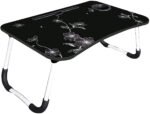 Anubhav Janni Black Flower Printed Laptop Table Multipurpose Foldable Study Wooden Writing Desk Bed Sofa Floor Portable Students Home Office Work Table Blue Laptop Table School (Pack Of 1 Pcs)