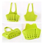 Anubhav Janni Silicone Sink Faucet Candy Kitchen Caddy Sponge Storage Hanging Basket Adjustable Snap Button Type Drain Rack Bag Baskets Tool Bathroom Soap Water Draining Holder (Set Of 3 Pcs)