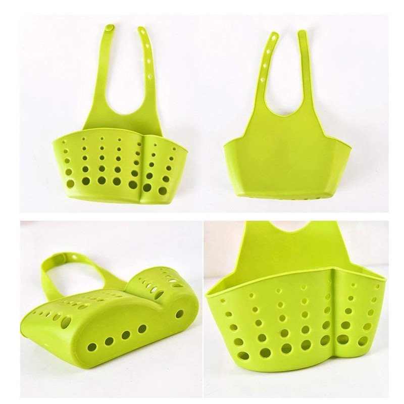 Anubhav Janni Silicone Sink Faucet Candy Kitchen Caddy Sponge Storage Hanging Basket Adjustable Snap Button Type Drain Rack Bag Baskets Tool Bathroom Soap Water Draining Holder (Set Of 3 Pcs) Anubhav Janni Silicone Sink Faucet Candy Kitchen Caddy Sponge Storage Hanging Basket Adjustable Snap Button Type Drain Rack Bag Baskets Tool Bathroom Soap Water Draining Holder (Set Of 3 Pcs) - Image 1